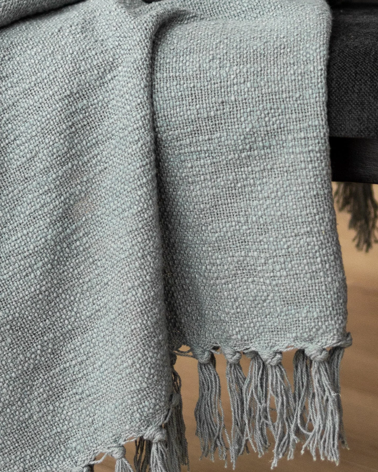 Allecra Organic Cotton Slub Knit Throw Blanket - Image 3