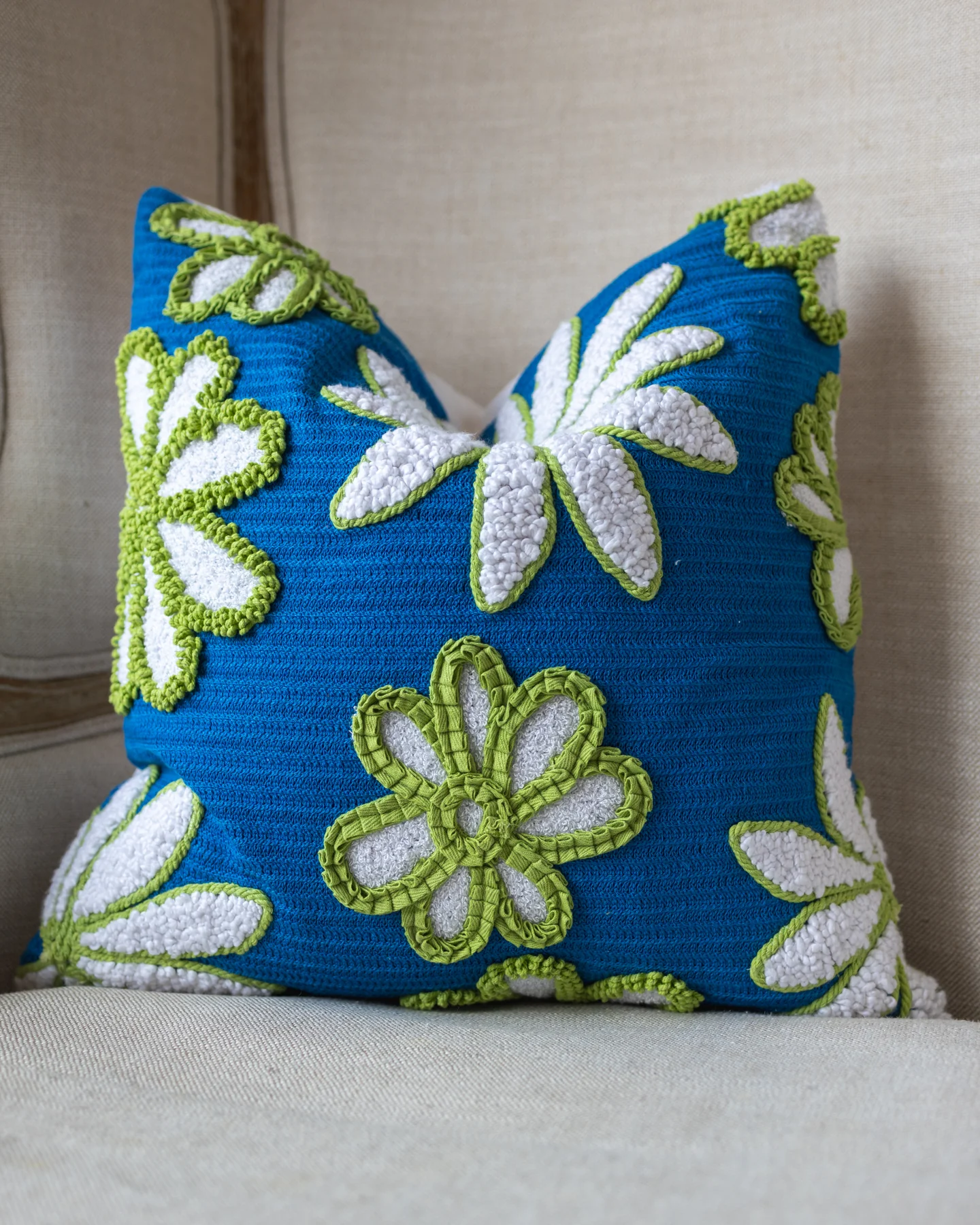 Ashley Organic Cotton Flower Throw Pillow - Image 5