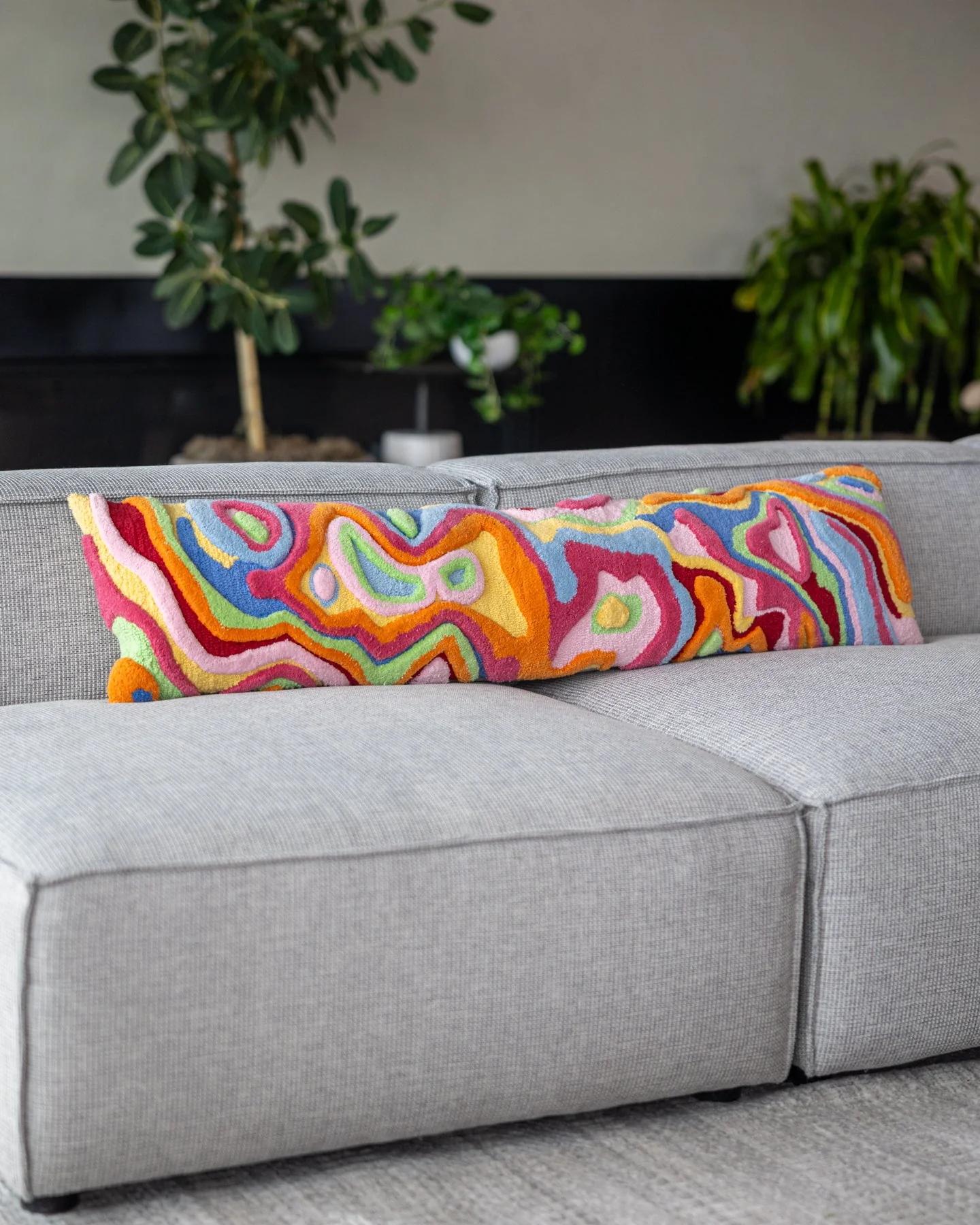 Bellows Organic Cotton Abstract Oversized Lumbar Pillow