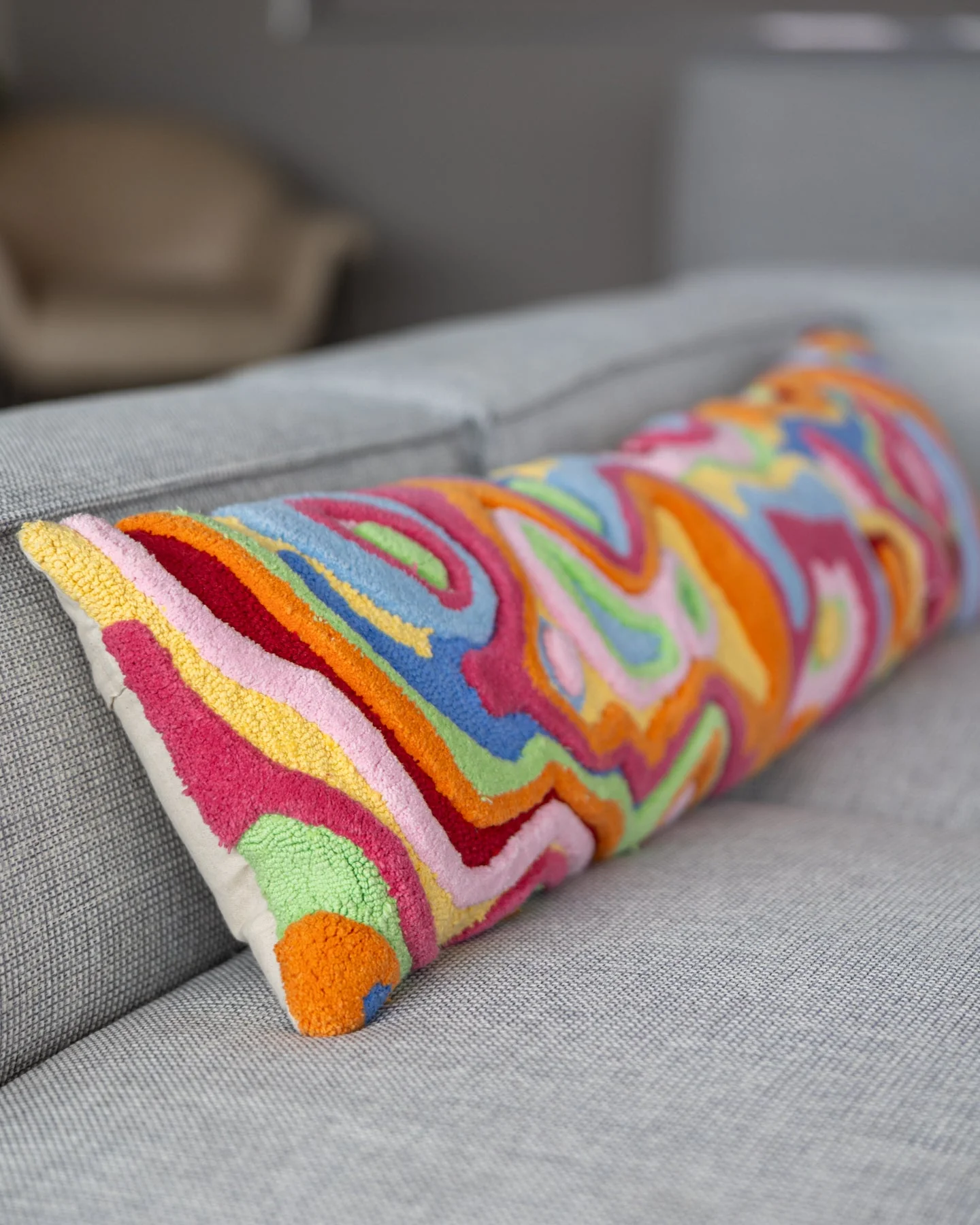 Bellows Organic Cotton Abstract Oversized Lumbar Pillow - Image 2