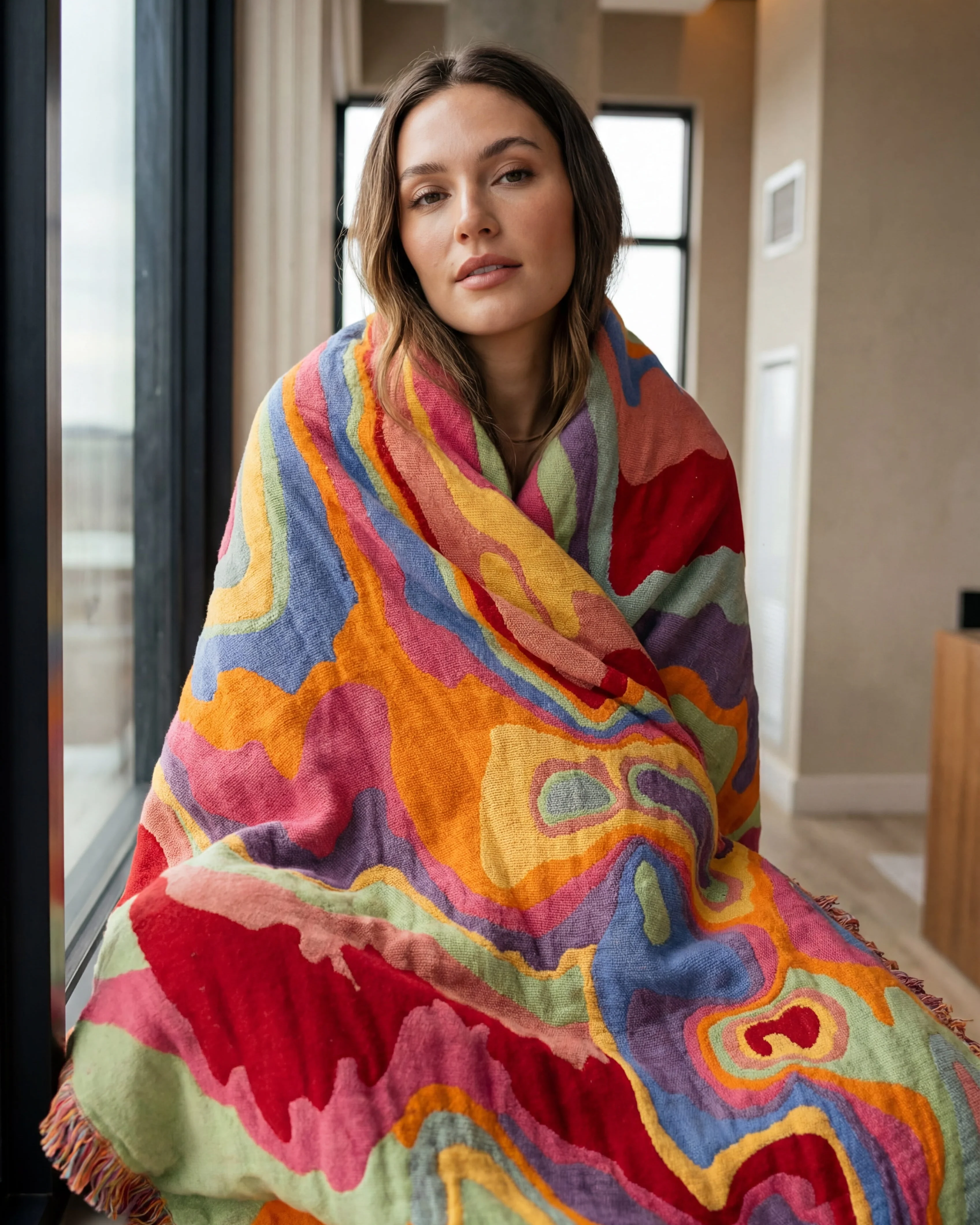 Bellows Abstract Organic Cotton Tapestry Throw Blanket - Image 8