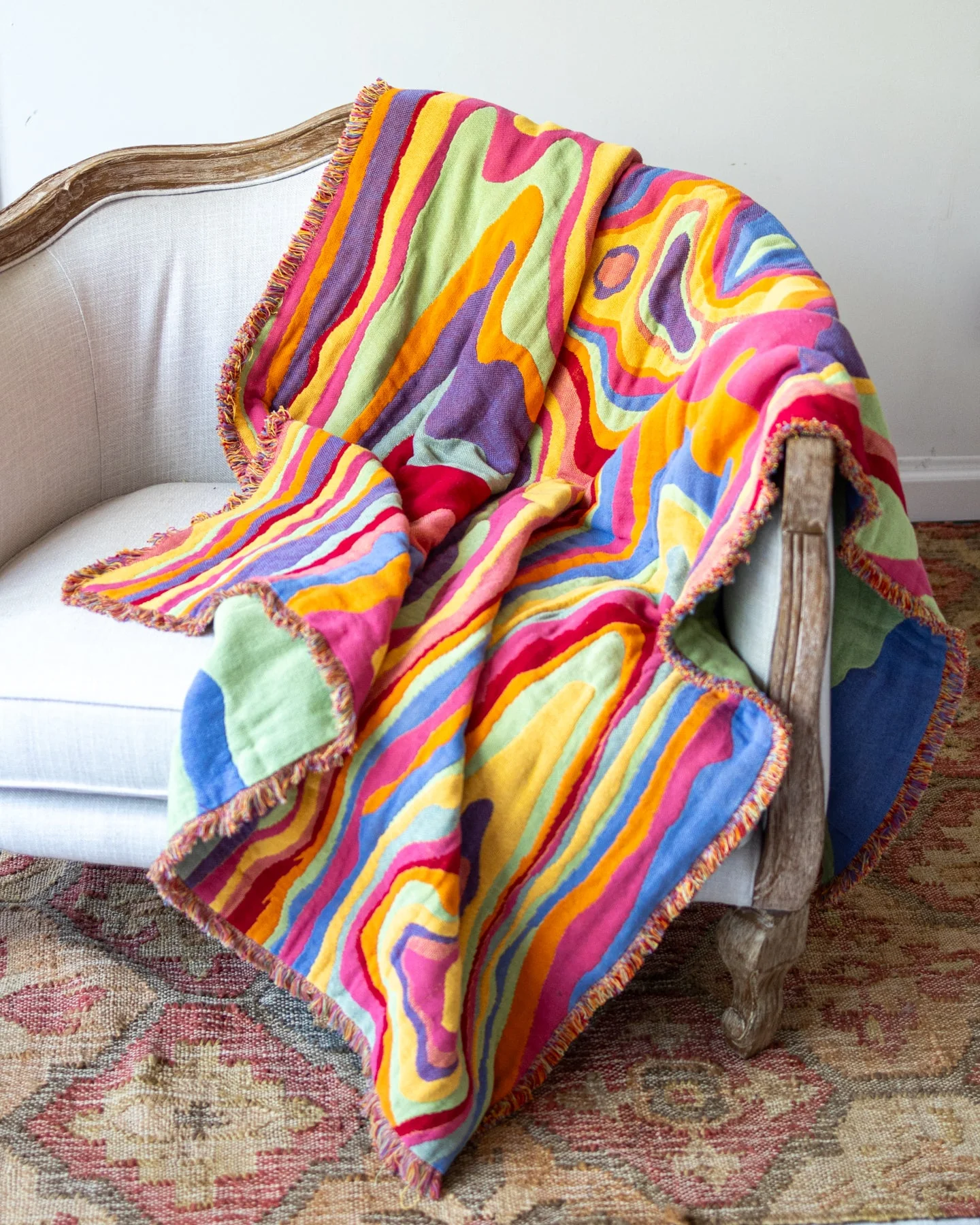 Bellows Abstract Organic Cotton Tapestry Throw Blanket - Image 9