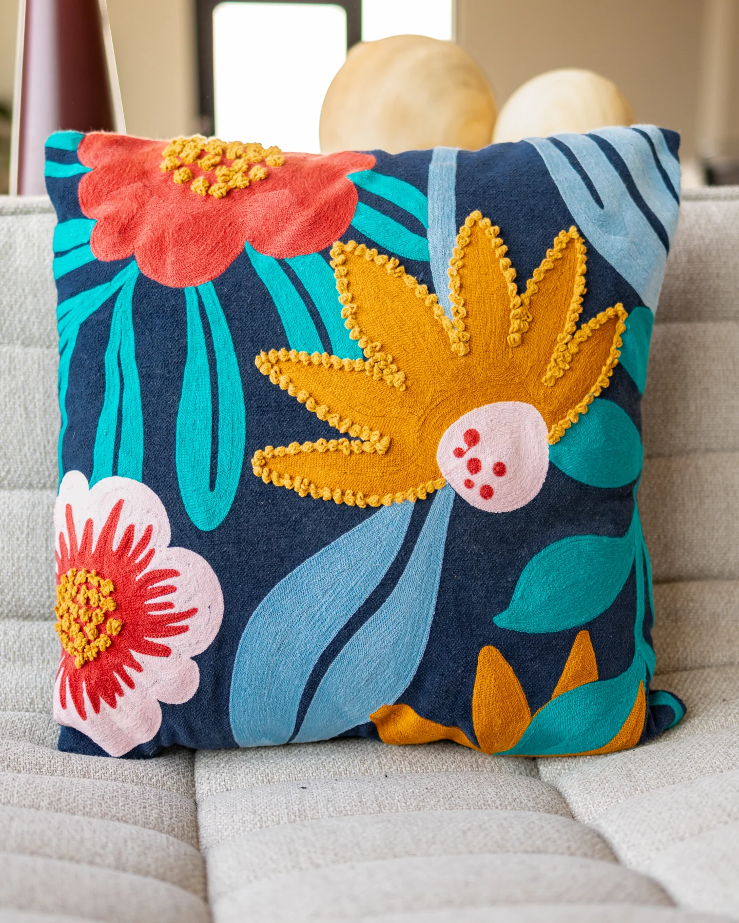 Billie Organic Cotton Velvet Throw Pillow - Image 3