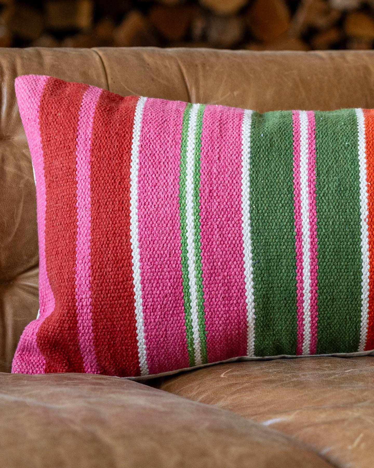 Blake Organic Cotton Striped Lumbar Pillow - Image 3