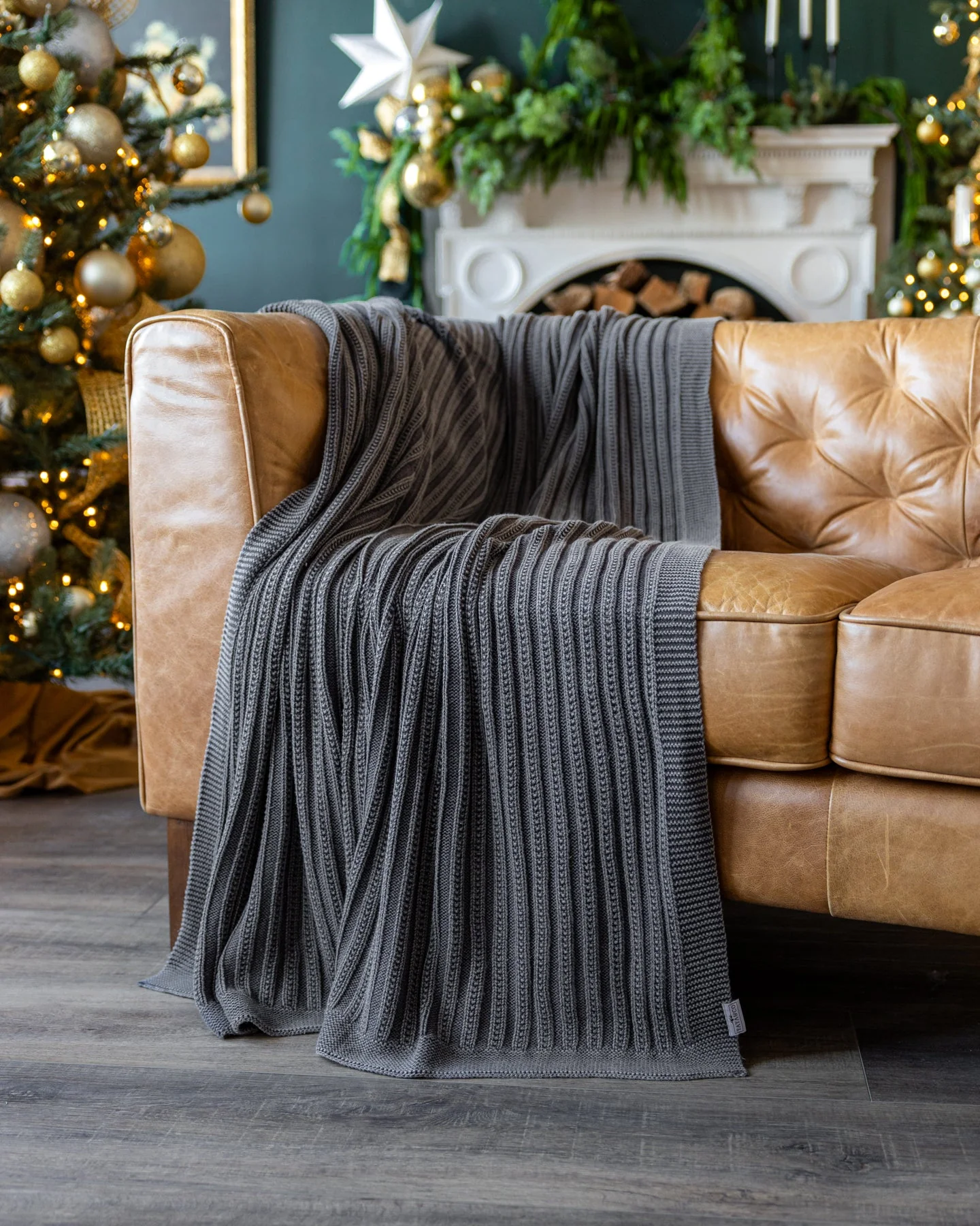 Brooklyn Organic Cotton Knit Throw Blanket - Image 4
