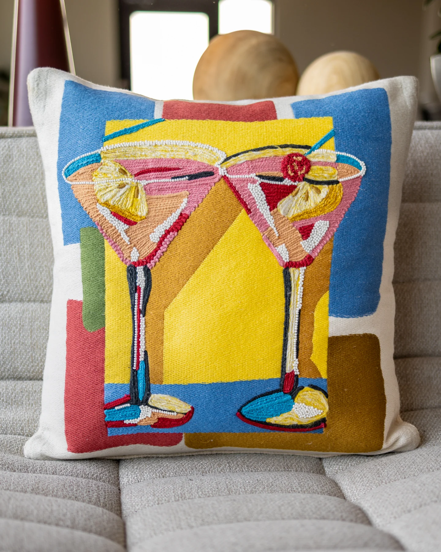 Carrie Organic Cotton Cosmopolitan Throw Pillow