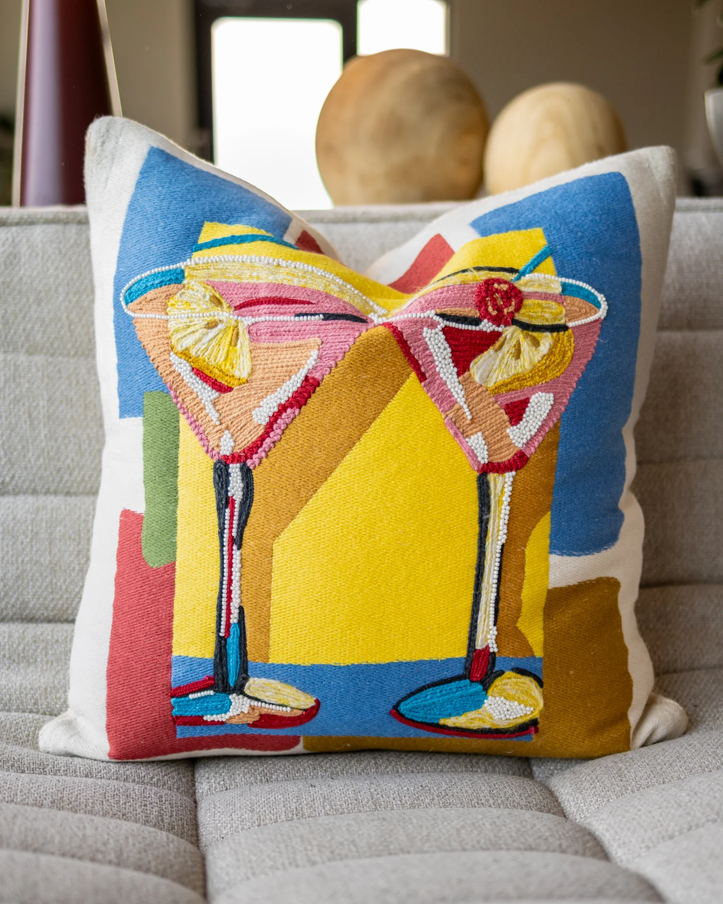 Carrie Organic Cotton Cosmopolitan Throw Pillow - Image 4