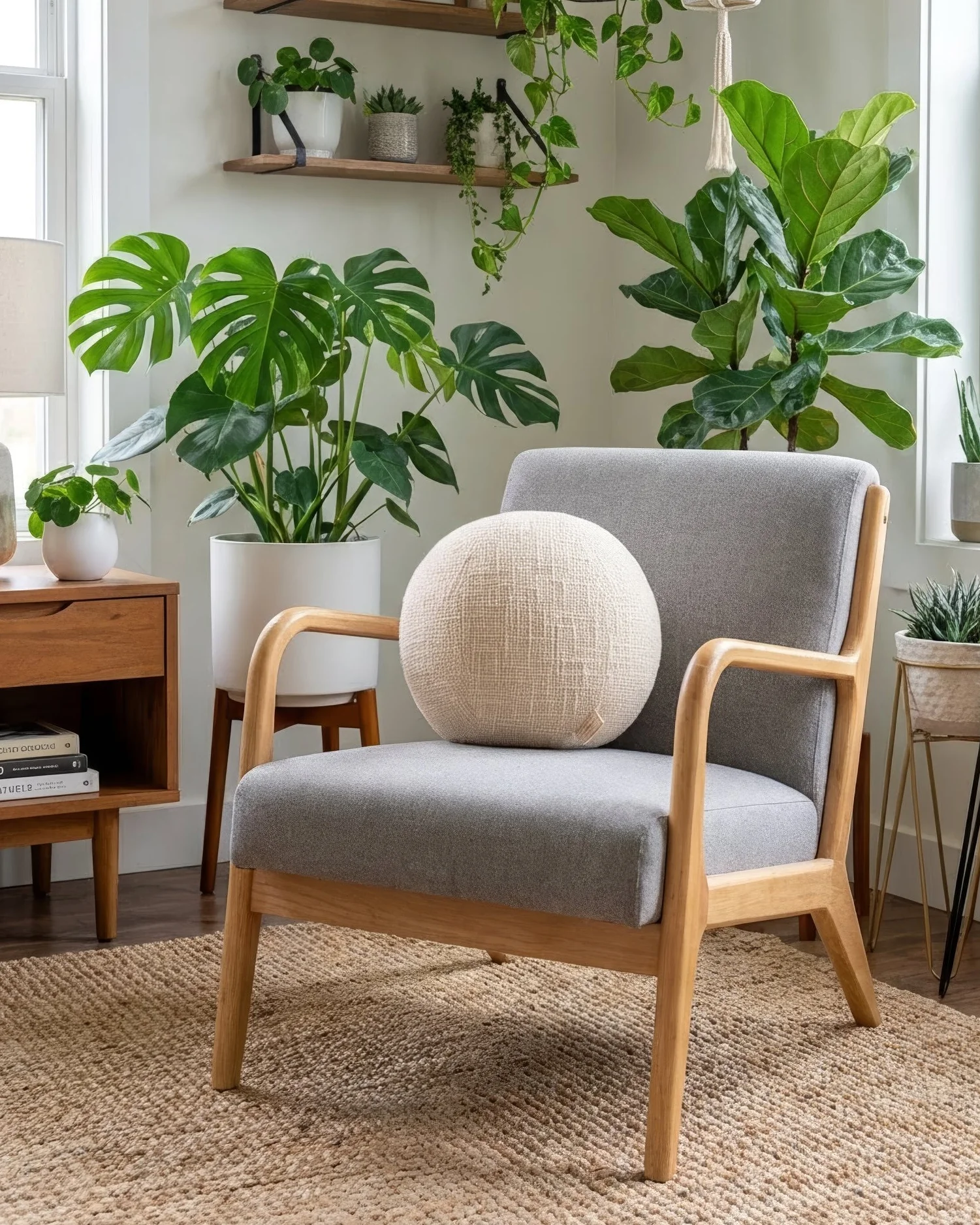 Coda Organic Slub Knit Cotton Round Pillow - Image 2