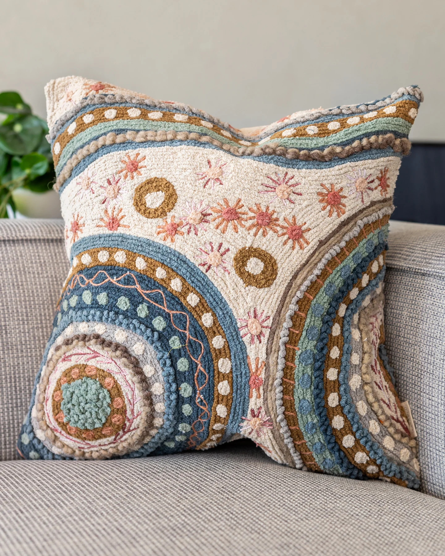 Deidra Bohemian Organic Cotton Throw Pillow