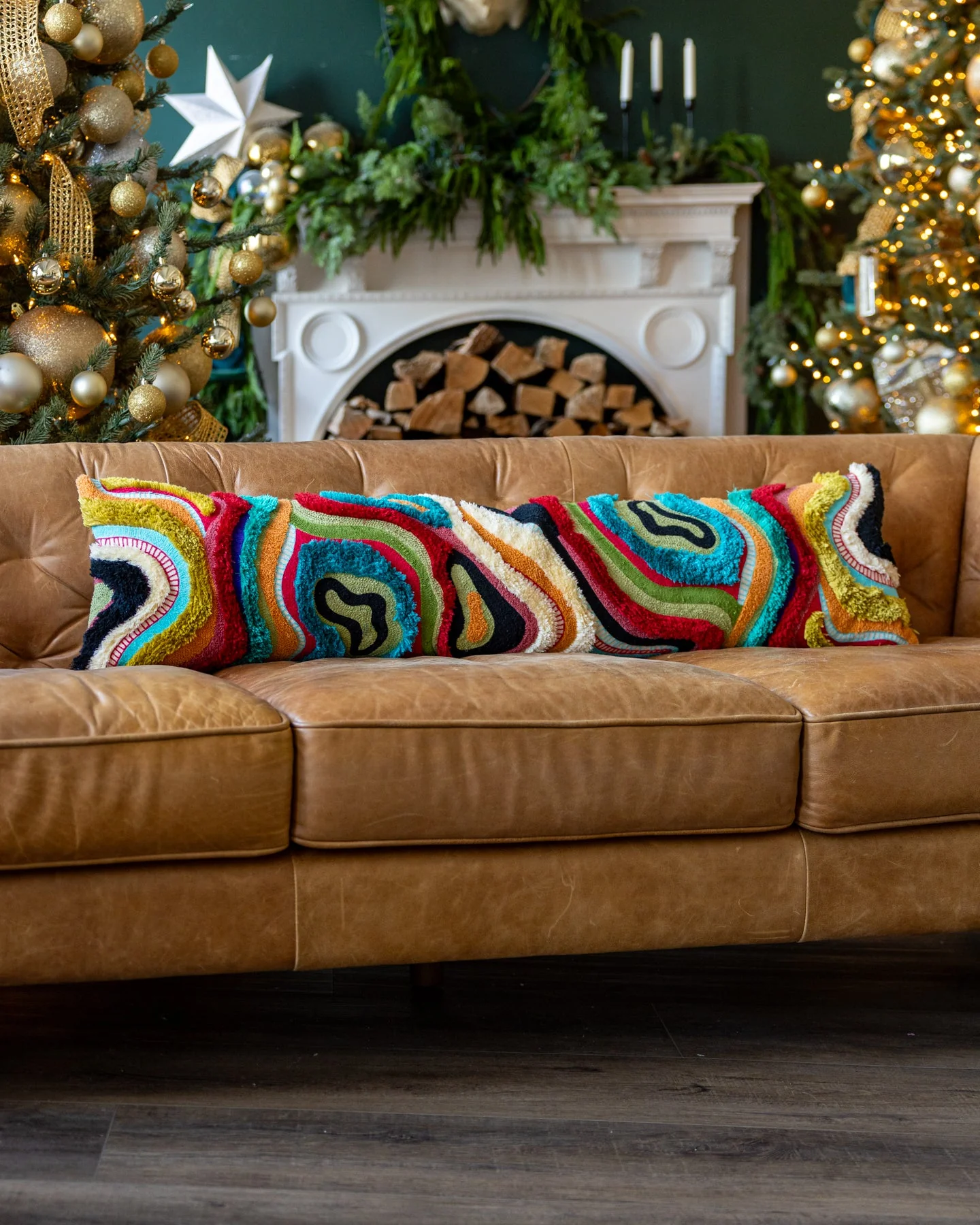 Echo Organic Cotton Abstract Oversized Lumbar Pillow - Image 2