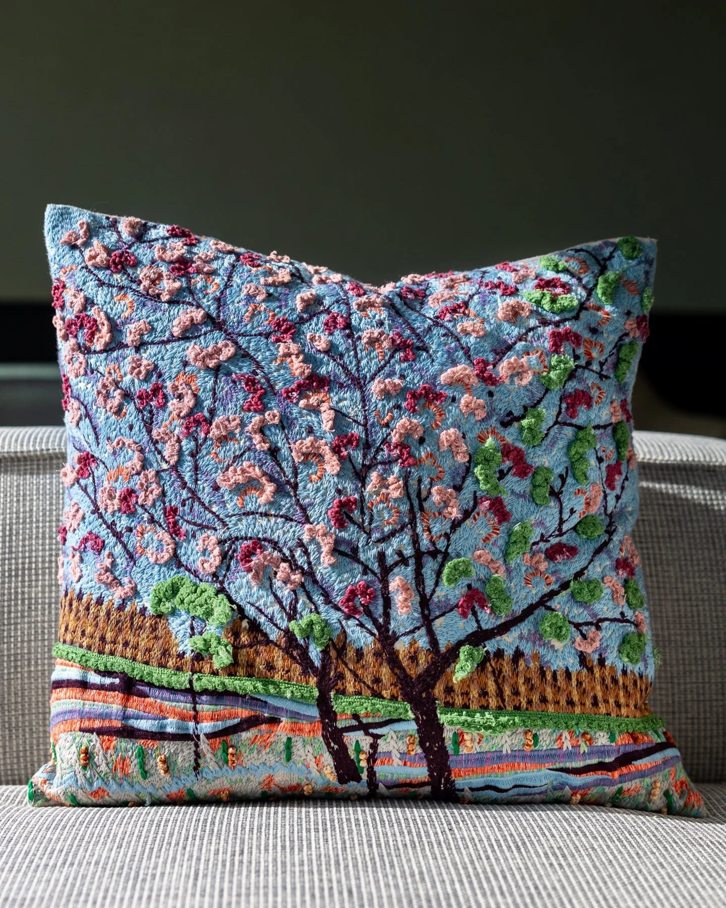 Elise Organic Cotton Floral Throw Pillow