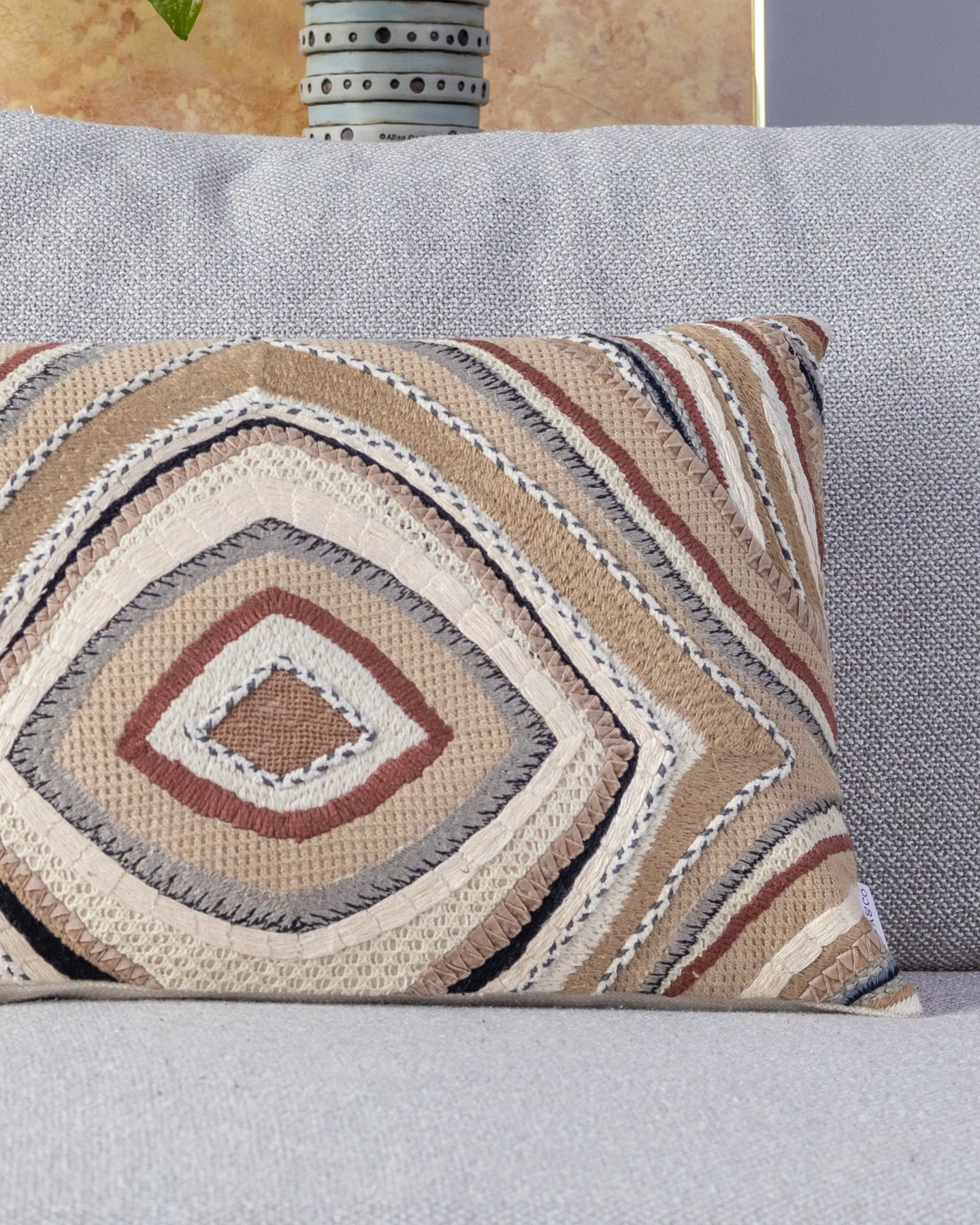 Geode Organic Cotton Abstract Lumbar Pillow - Image 2