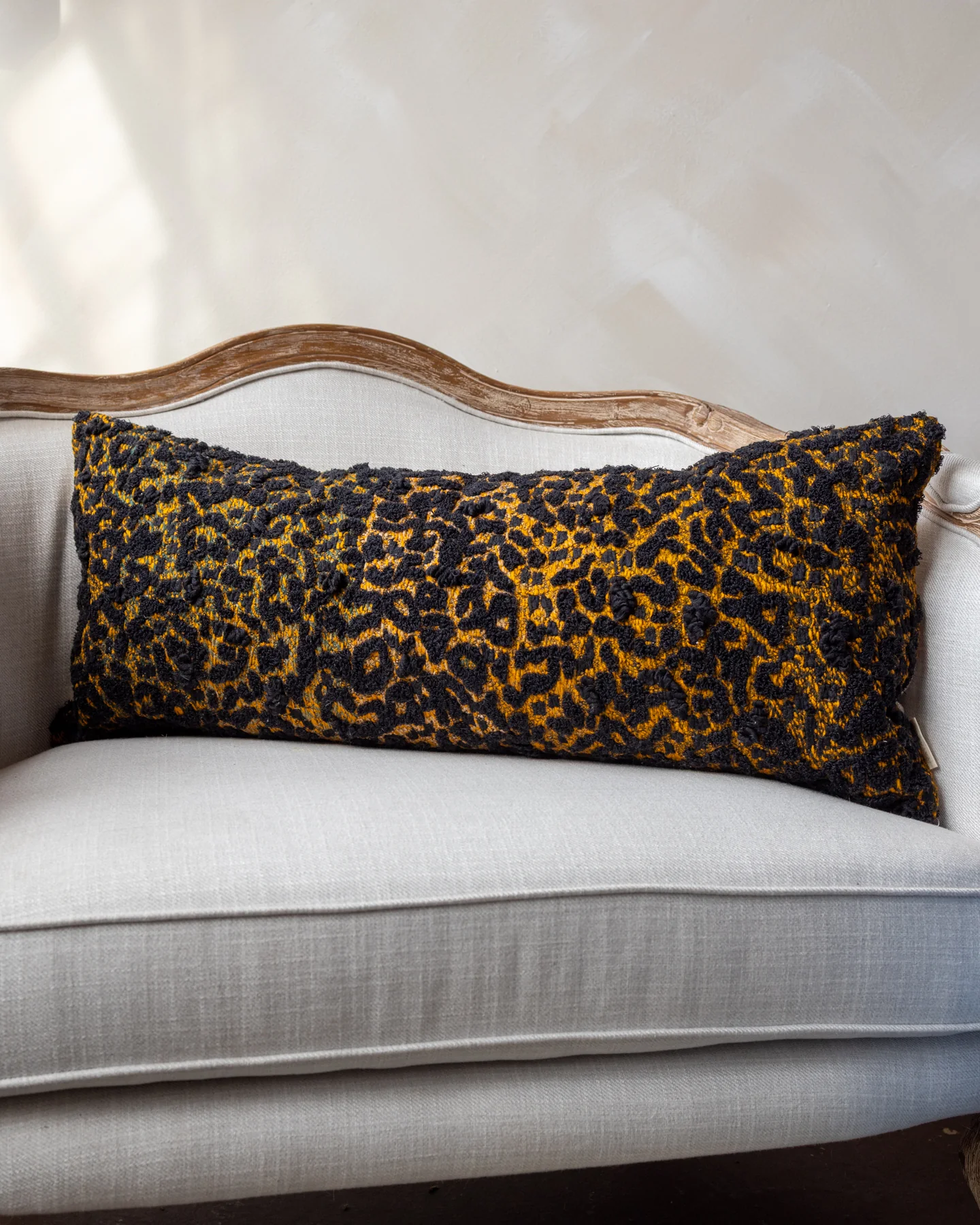 Gia Organic Cotton Cheetah Lumbar Pillow