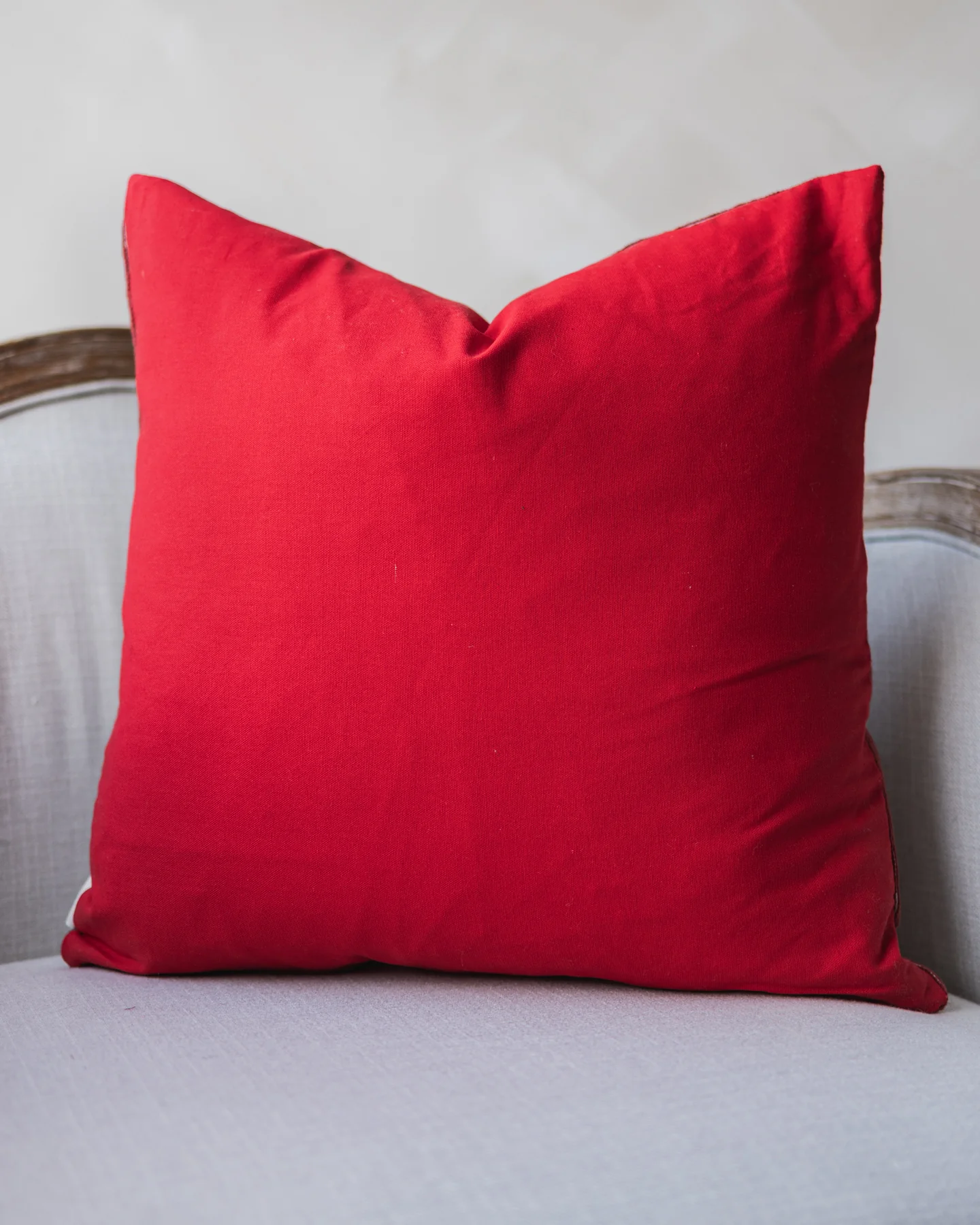 Gwen Embroidered Organic Cotton Geometric Throw Pillow - Image 3