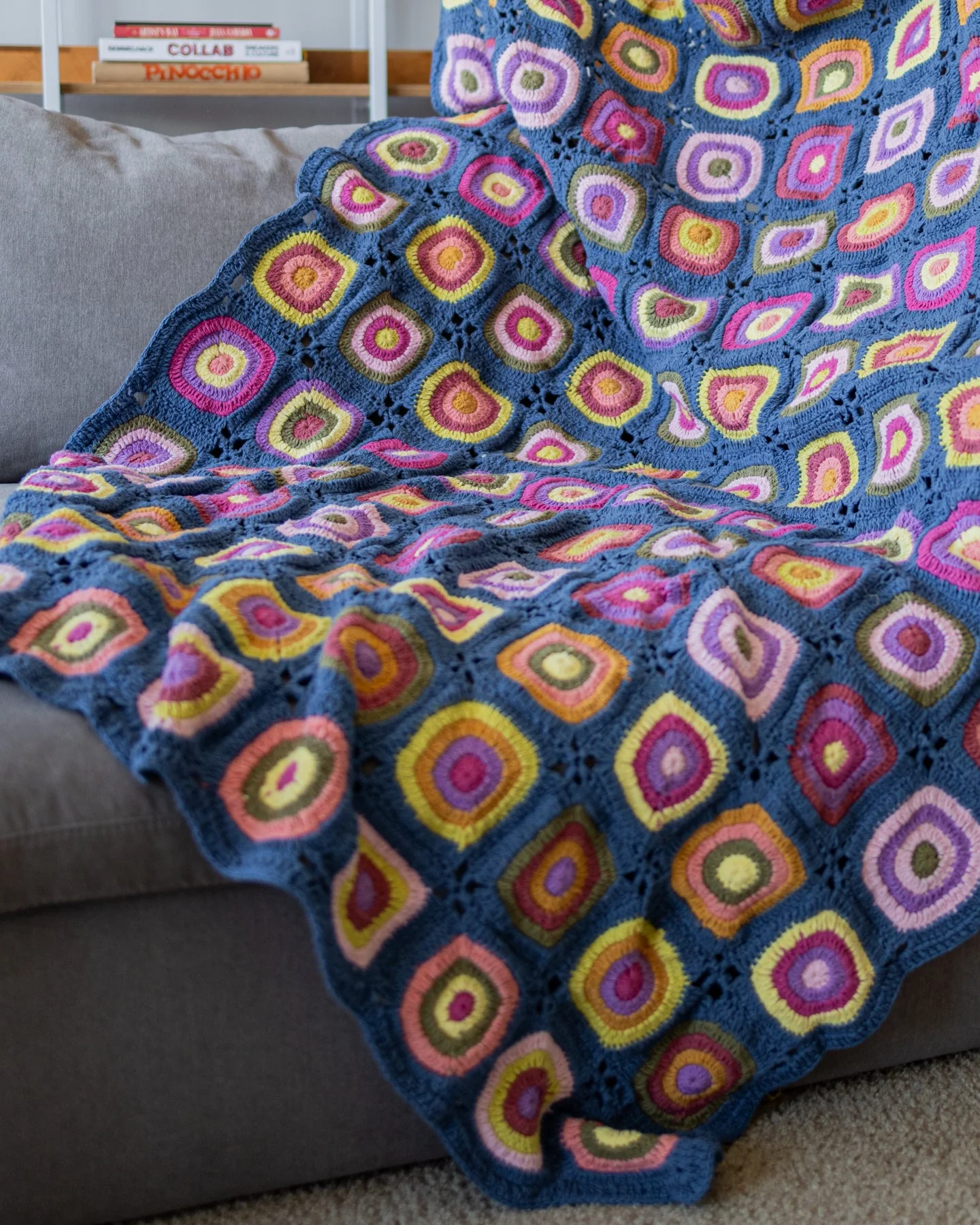 Jacie Organic Cotton Granny Square Crochet Throw Blanket - Image 6