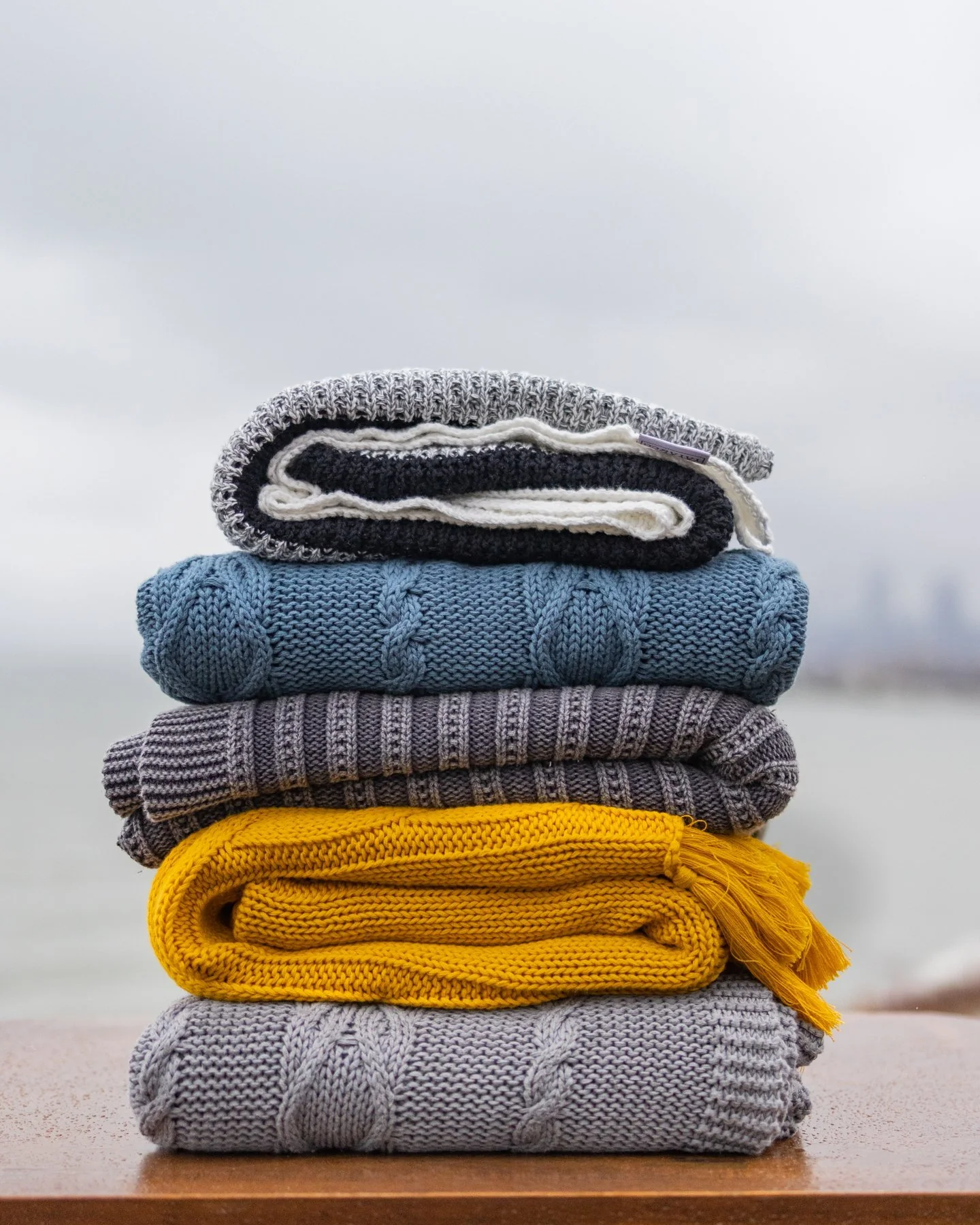 Lennox Organic Cotton Cable Knit Throw Blanket - Image 8