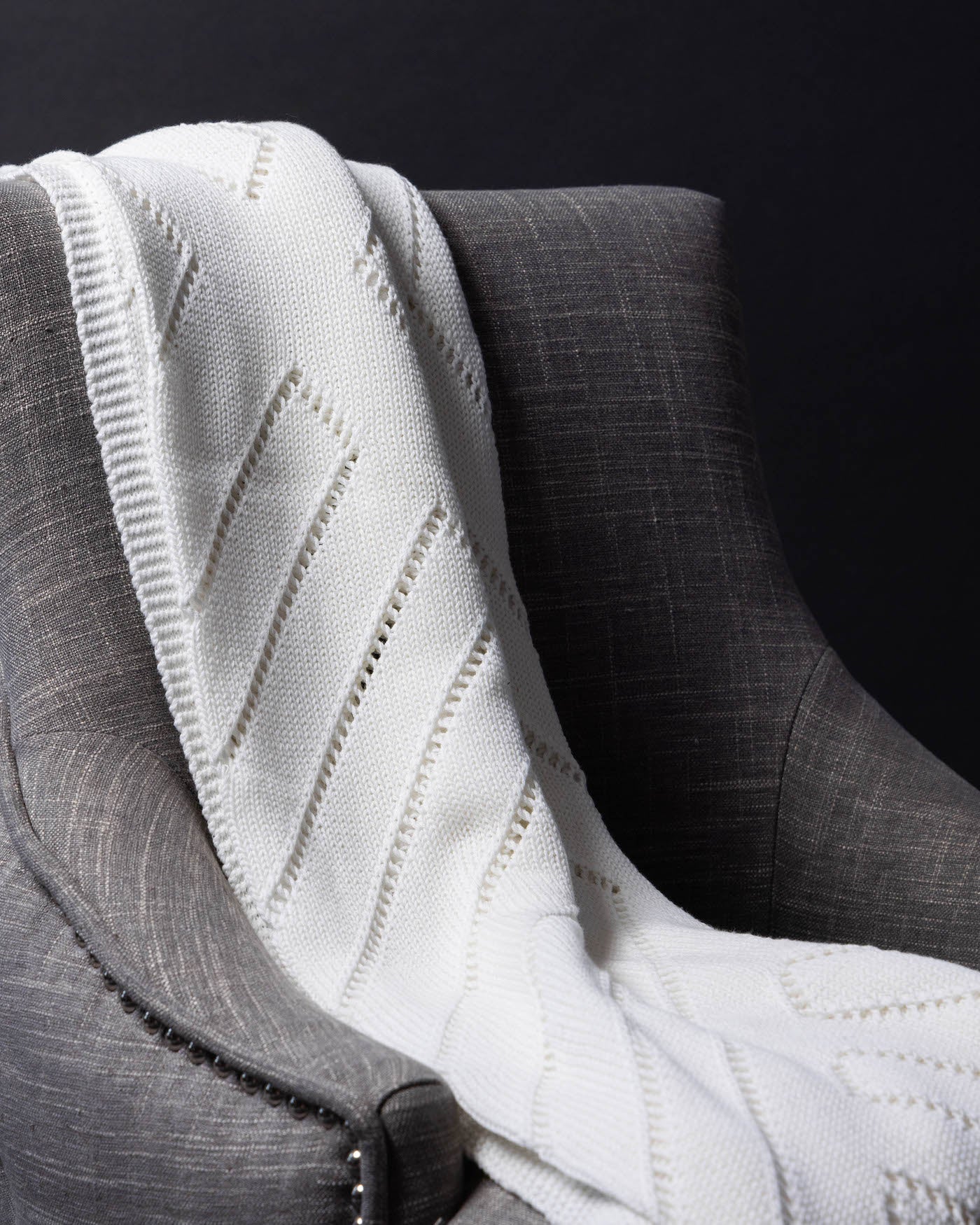 Lila Organic Cotton Knit Throw Blanket - Image 2