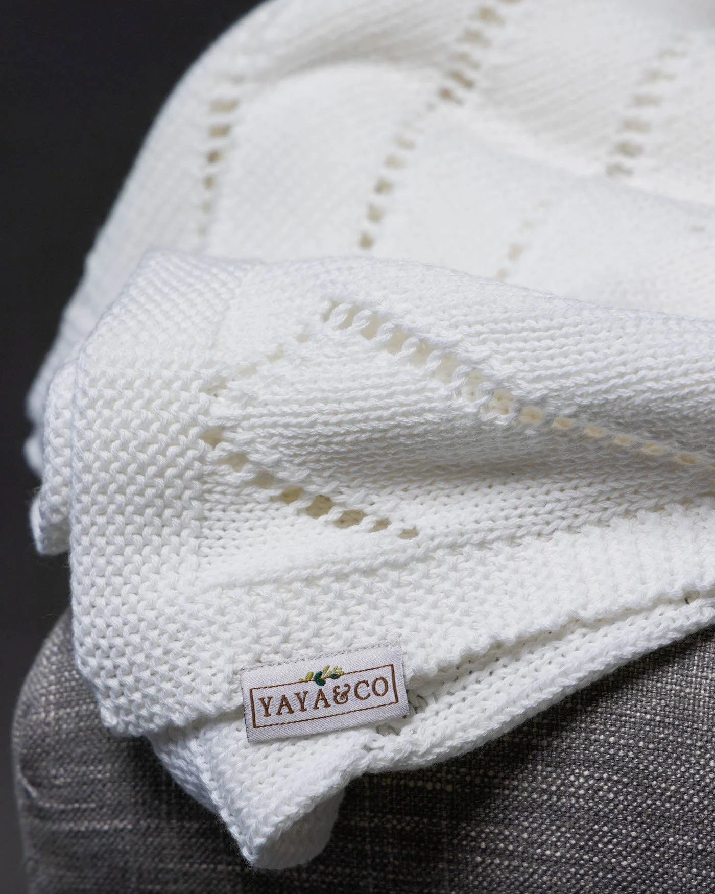 Lila Organic Cotton Knit Throw Blanket - Image 3
