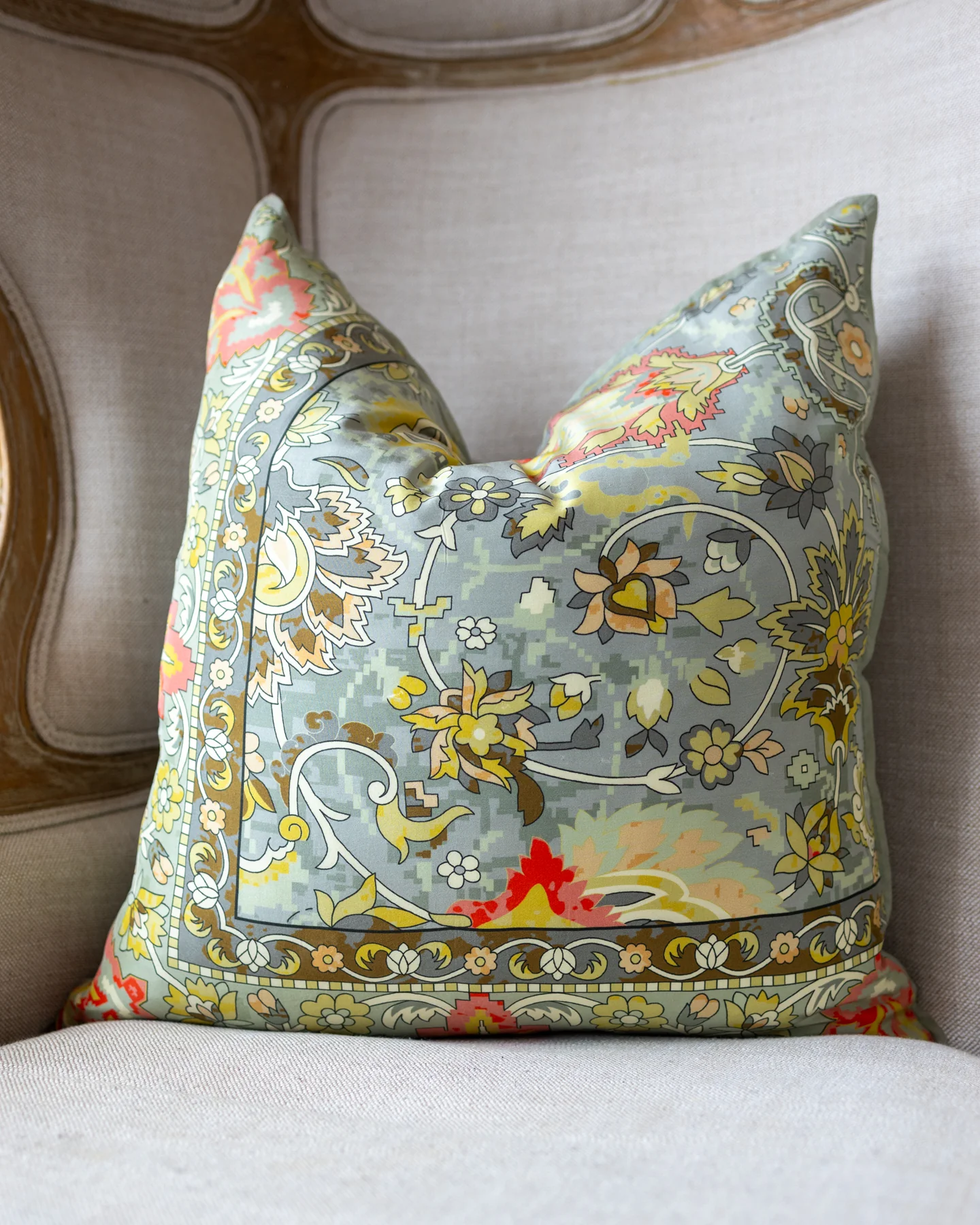 Nora Organic Silk Throw Pillow - Image 3
