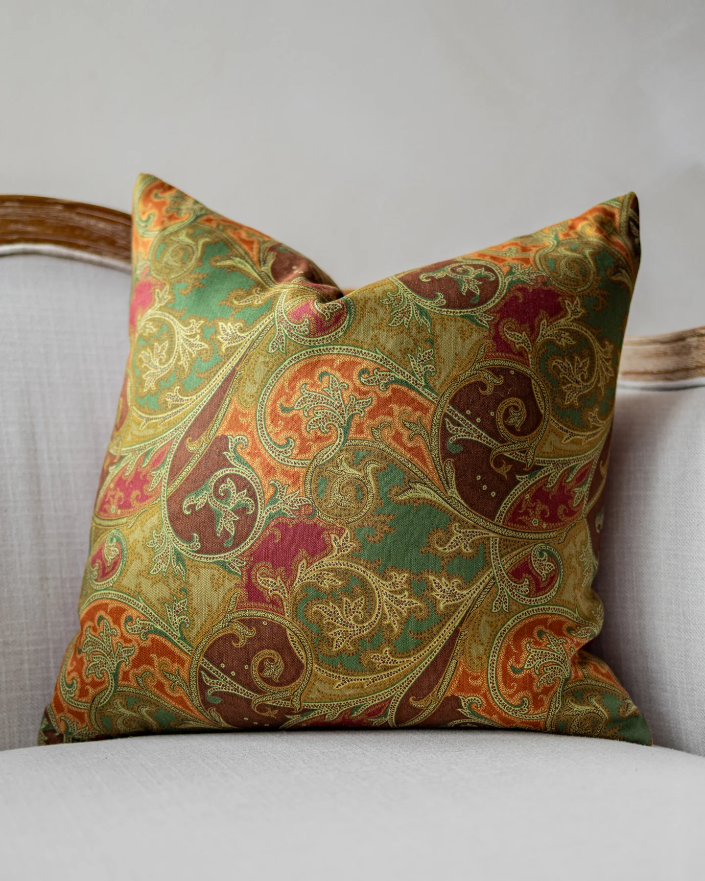 Phillip Green Paisley Throw Pillow