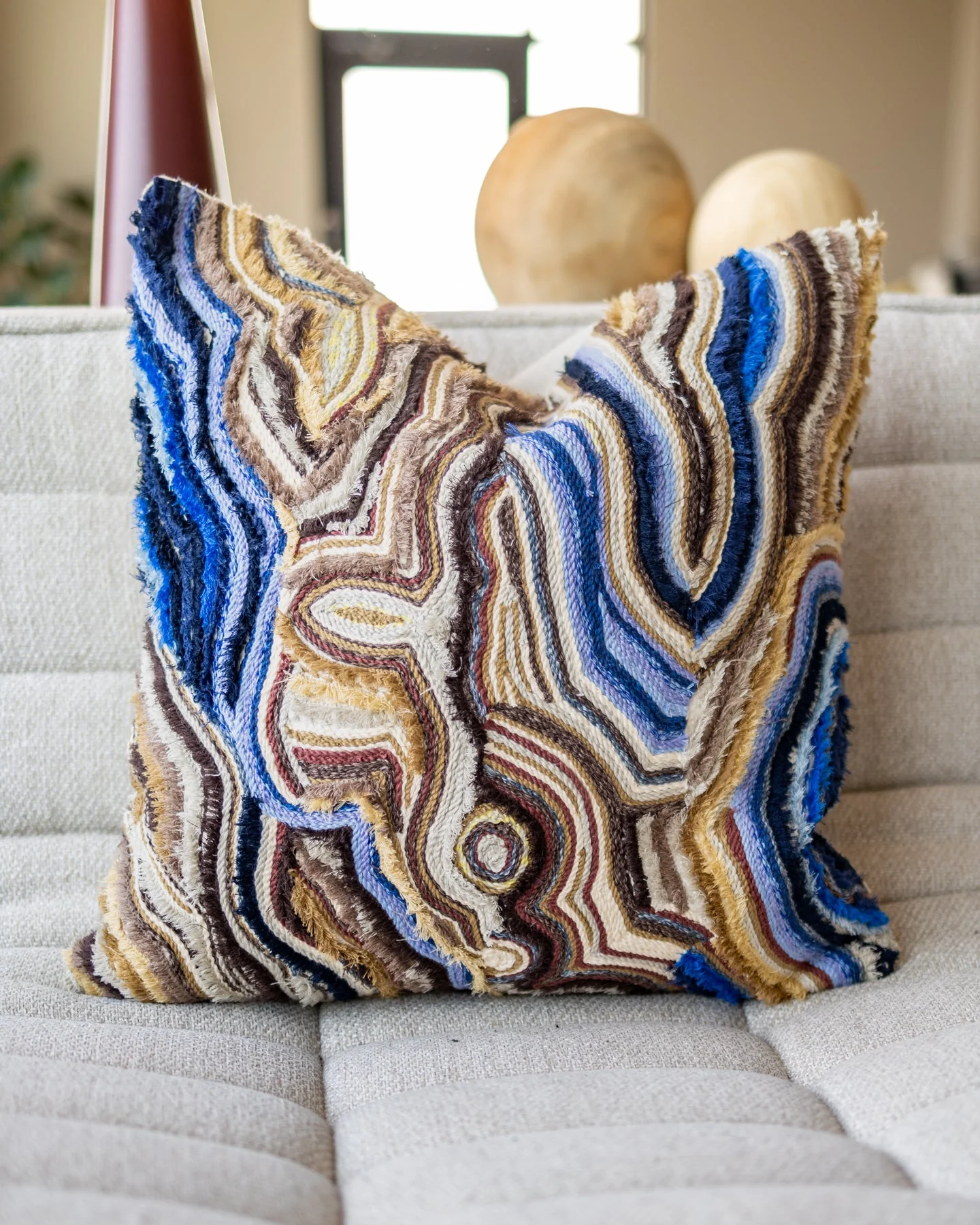 Ralph Organic Cotton Abstract Throw Pillow