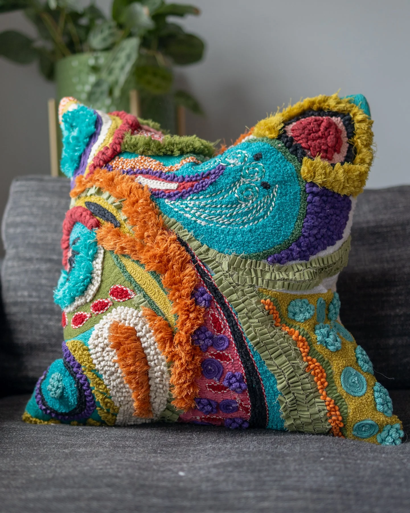 Reign Organic Cotton Abstract Throw Pillow - Image 3