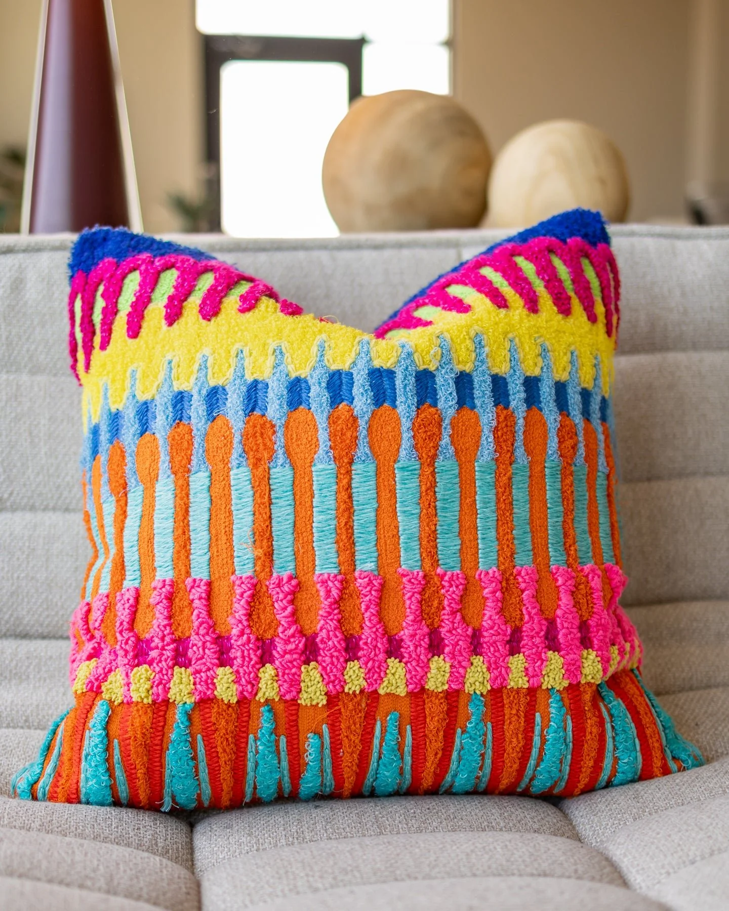 Roxy Organic Cotton Abstract Throw Pillow