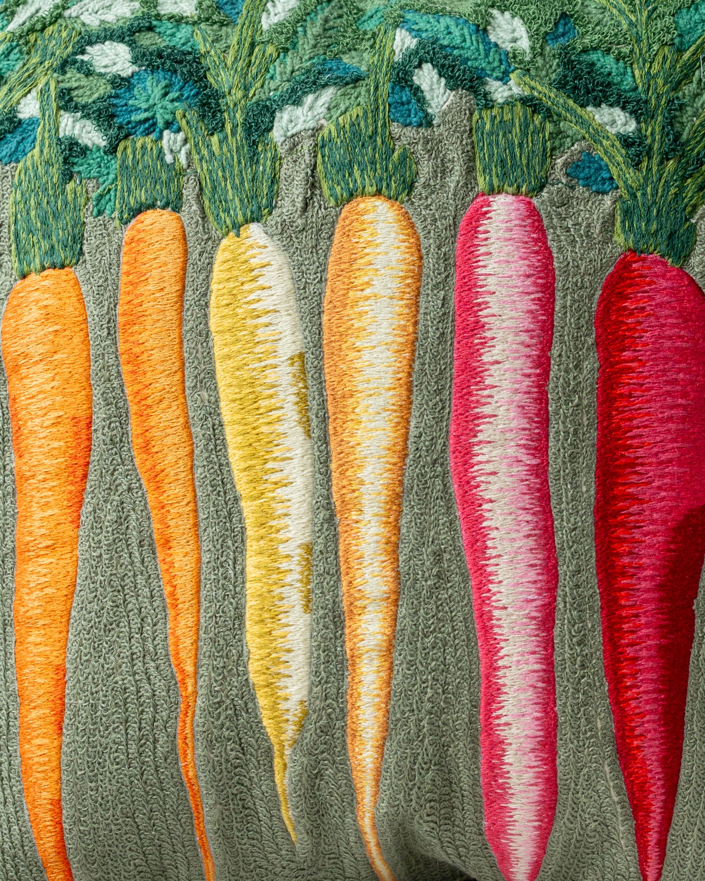 Sprouts Organic Cotton Carrot Abstract Embroidered Throw Pillow - Image 2