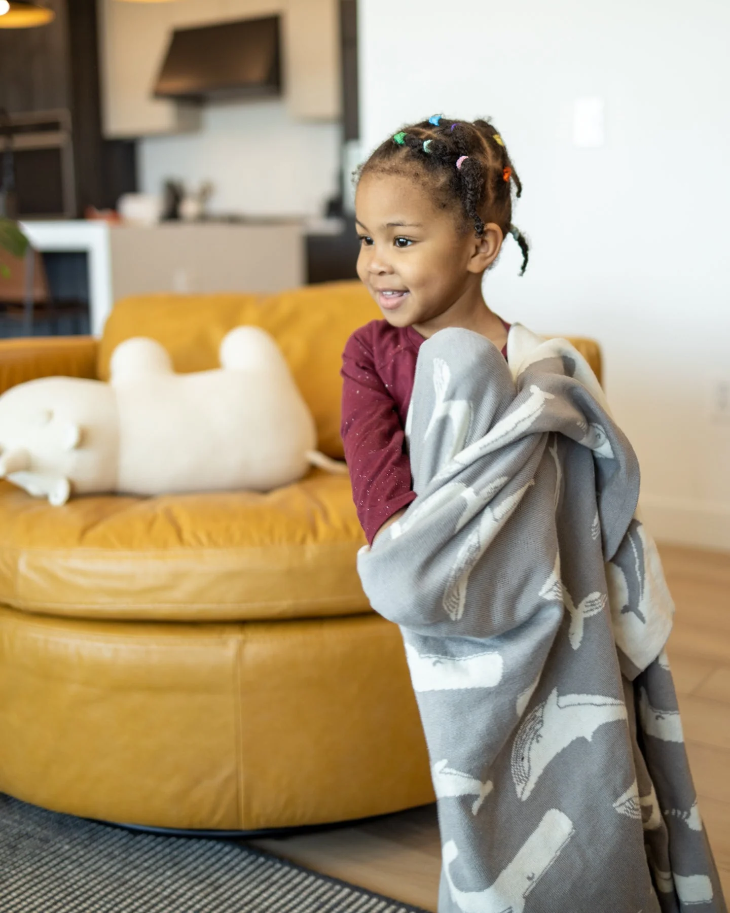Whally Organic Cotton Narwhal Baby and Kids Throw Blanket - Image 2