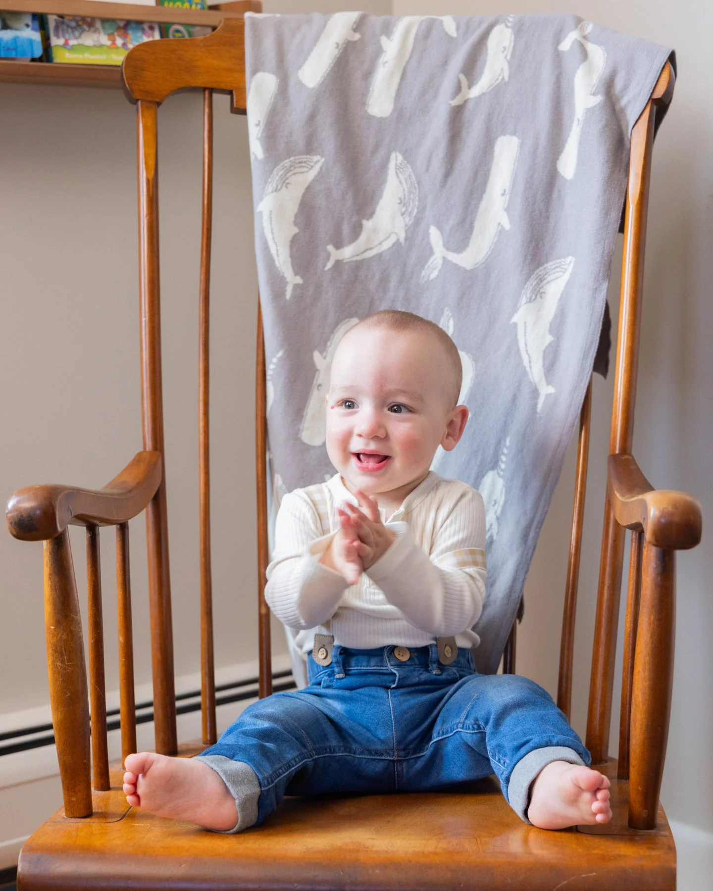 Whally Organic Cotton Narwhal Baby and Kids Throw Blanket - Image 3